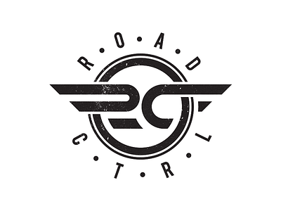 RoadCtrl logo batch black branding emblem illustrator logo logotype rc retro vector vintage