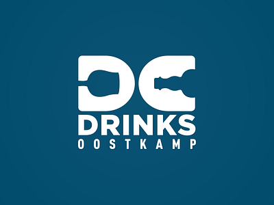 DC DRINKS beer blue bottle dc drinks illustrator logo negative space vector white