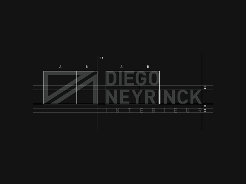 Diego Neyrinck Logo dn golden ratio illustrator initials logo mock up monogram vector