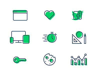 Icons Overview icons illustrator vector