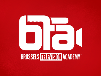 BTA brussels camera illustrator logo red television typography vector white