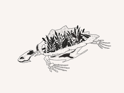 Sea Turtle’s Dream design detailed doodle drawing illustration line skull tattoo