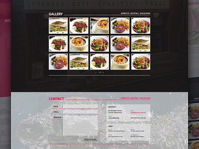 Restaurant landing page 3 clean contact dark design landing page restaurant ui webpage