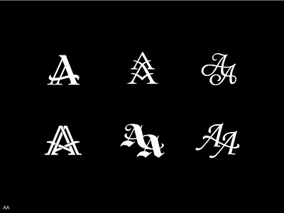 Monogram AA branding design logo monogram typography vector
