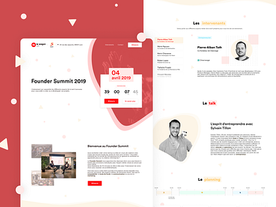 Event Landing page - Le wagon Lyon countdown dailyui design event founder homepage landingpage red slider ui web