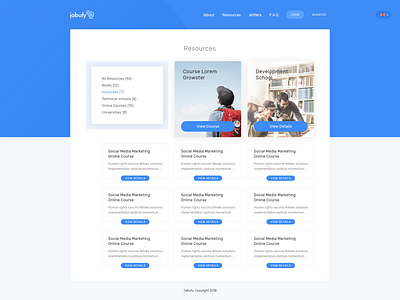 Resources page for Jobufy branding design uiux web design agency