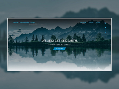 Nature Conservation Group Landing Page Concept