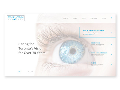 Fairlawn Eye Care clean design doctor eye care eyes eyesight imagery landing page layout light medical optometrist optometry toronto ux vision vision care web web design website