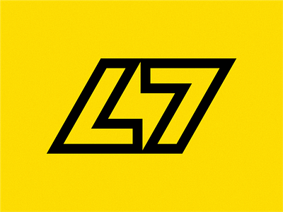 Lightning Seven design flat icon logo negative space negative space logo vector
