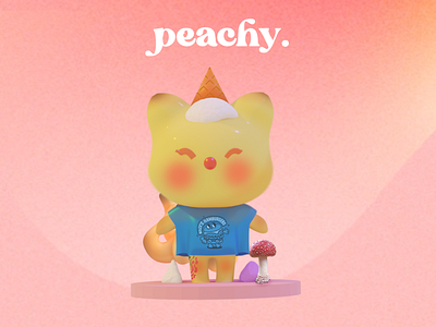 Peachy cat digitaldrawing illustration japanese neko photoshop wolf