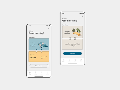 CI Hot Desking App app booking app design graphicdesign hot desking illustration mobile ui system ui