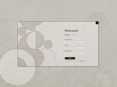 Welcome page design