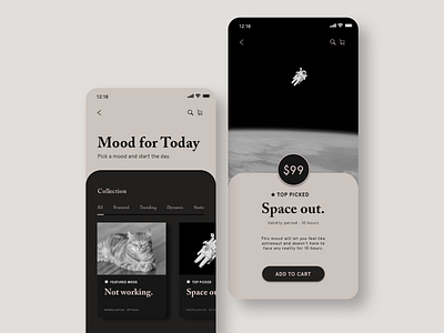 Mood Catalog app design landingpage mobile app design mobile ui mood ui