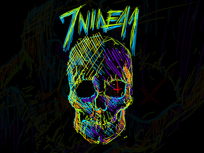 Skullcolor color digital painting illustration skull