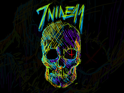 Skullcolor color digital painting illustration skull