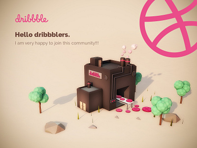 Hello Dribbble 3d debut design first shot hello dribbble invite typography ui