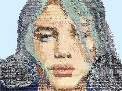 Typography portrait of Billie Eillish