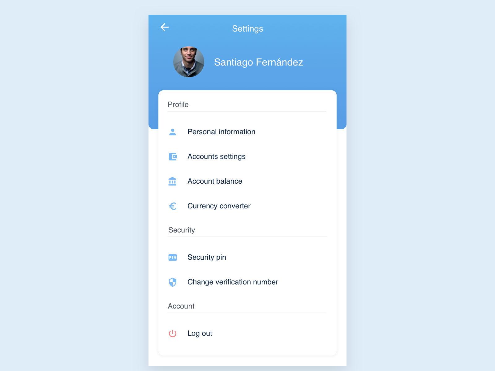 Bank Settings by Yuliana Buitrago on Dribbble