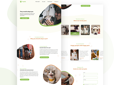 Landing Page - Adopt a pet adopt adoption animals design desktop design landing page design landingpage pet ui webdesign