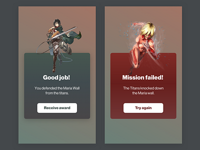 Flash Message android app design daily 100 challenge daily ui dailyui design flash message game pixel shingeki no kyojin ui ui design