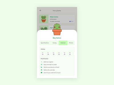Pop-Up / Overlay app challenge daily ui design kawaii plants ui ui design