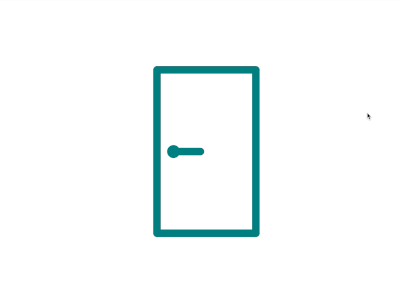 Click to open animation app design door flat green greensock gsap icon illustration minimal svg ui ui deisgn ui guide ux vector web website