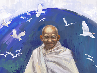 Mahatma Gandhi gandhi love paintning peace