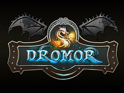 Dromor logo design fantasy game logo medieval rpg