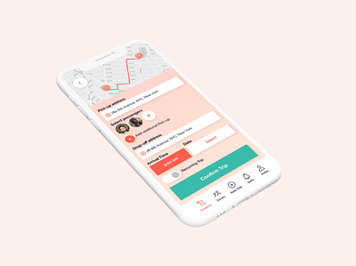Family Carpooling App app careem carpool green map mobile ola orange schedule scheduling startup trip uber ui