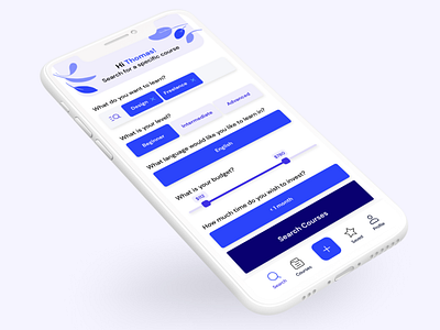 Online Course App - Advanced Search app application blue course course app coursera courses design mobile mobile ui product product design search skillshare udemy ui
