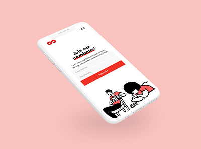 Agency Website - Newsletter agency desktop illustration newsletter project red ui ux website website design