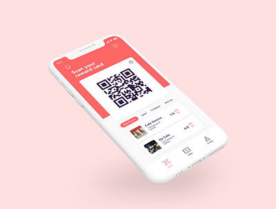 Credeem - Coffee Loyalty Card App app cafe landingpage list menu mobile notification qrcode red startup ui ui design ux