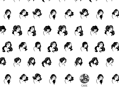 Pattern for Oribe art director branding hair hair care hair cut illustration oribe pattern textile