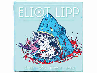 Eliot Lipp Shark Wolf Rabbit Snake 45 album album art design eliot lipp illustration lp record record cover record sleeve