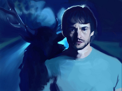 Progress digital painting fanart hannibal photoshop wip