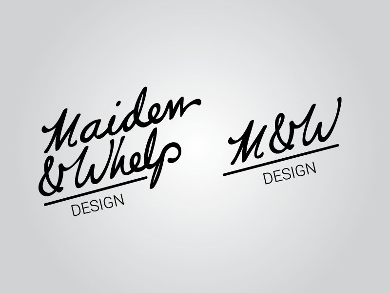 Maiden & Whelp Edit script logo design