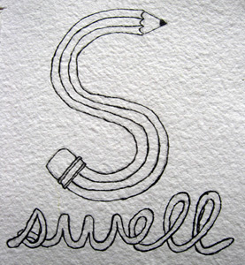 Swell hand drawn pen rebound sketch typography