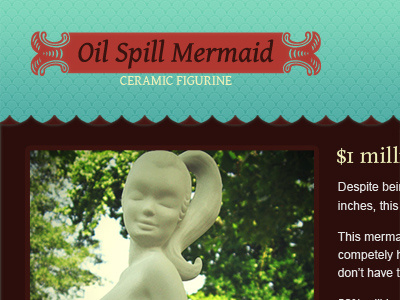 Oil Spill Mermaid Site WIP ceramics mermaid oil spill website wip