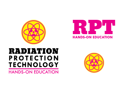 Radiation Protection Technology Logo icon logo magenta typography yellow