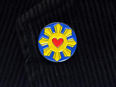 Filipino Heart Pin enamel pin filipino american soft enamel pin