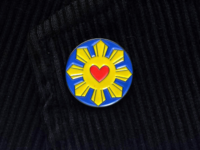 Filipino Heart Pin enamel pin filipino american soft enamel pin