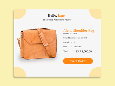 Daily Ui 017 - Email Receipt bag daily 100 daily 100 challenge daily ui design email receipt yellow