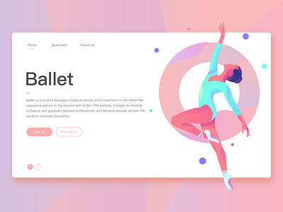 Ballet website ballet creative illustrations uiux