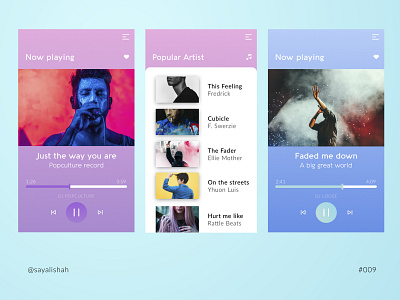 Daily UI #009: Music Player daily ui challange music player ui ux designer