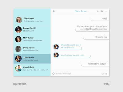 Daily UI #013: Direct Messaging daily ui challange direct messaging ui013 uxdesign
