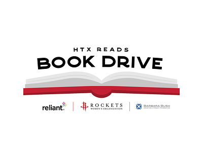 HTX Reads Book Drive book drive branding design houston rockets icon illustration logo vector