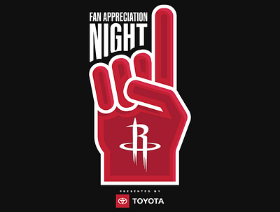 Fan Appreciation Night branding design fan appreciation night foam finger houston rockets icon illustration logo toyota vector