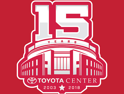 Toyota Center 15 Year Anniversary 15th anniversary branding design houston rockets icon illustration logo toyota center vector