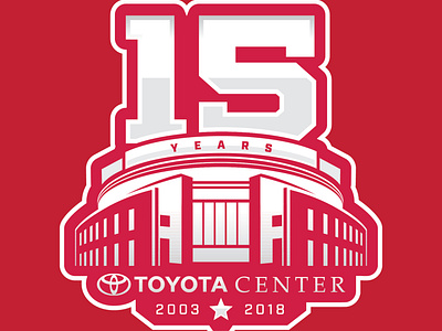 Toyota Center 15 Year Anniversary 15th anniversary branding design houston rockets icon illustration logo toyota center vector