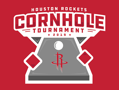 Houston Rockets Cornhole Tournament branding cornhole design houston rockets icon illustration logo tournament vector